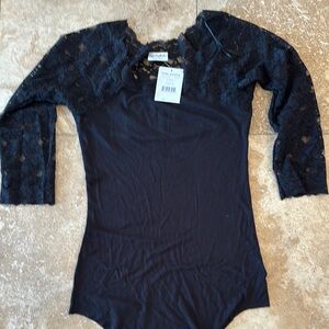 Free People Black Lace Bodysuit
